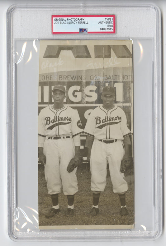 1948 - 1949 Baltimore Elite Giants Negro League Stars Joe Black & Leroy Ferrell Original TYPE 1 Photo PSA/DNA