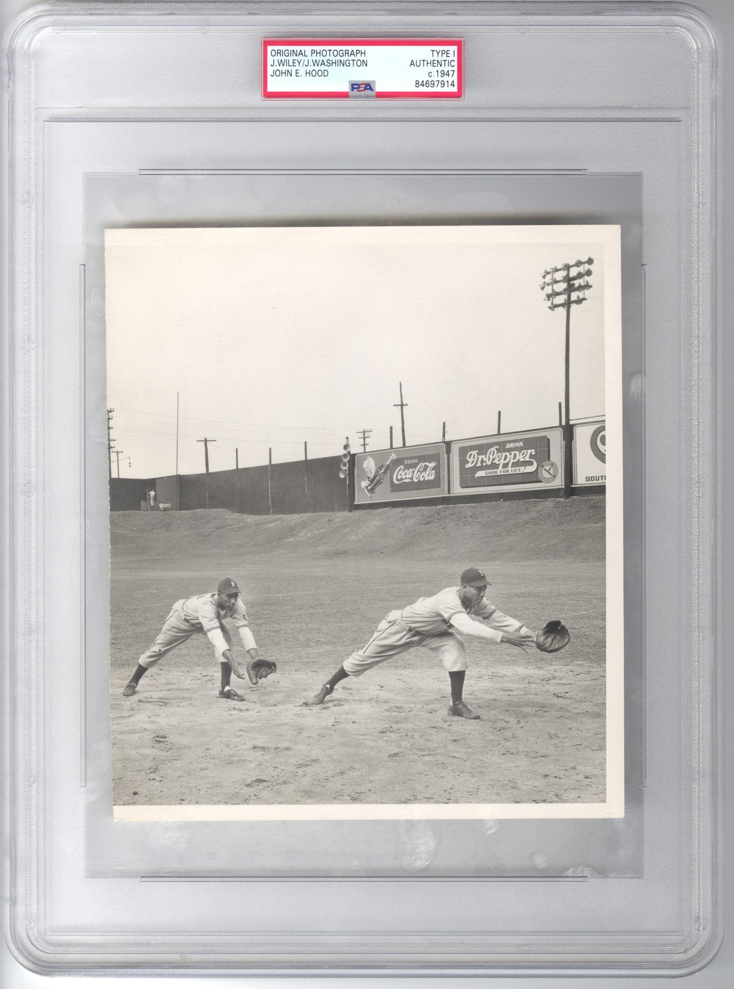 1947 Baltimore Elite Giants Negro Leaguers Joe Wiley & Johnny Washington Original TYPE 1 Photo PSA/DNA