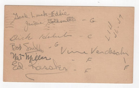 1946-47 LIU Basketball Team Signed AUTO GPC /w Jackie Goldsmith Point Shaving Scandal HISTORIC