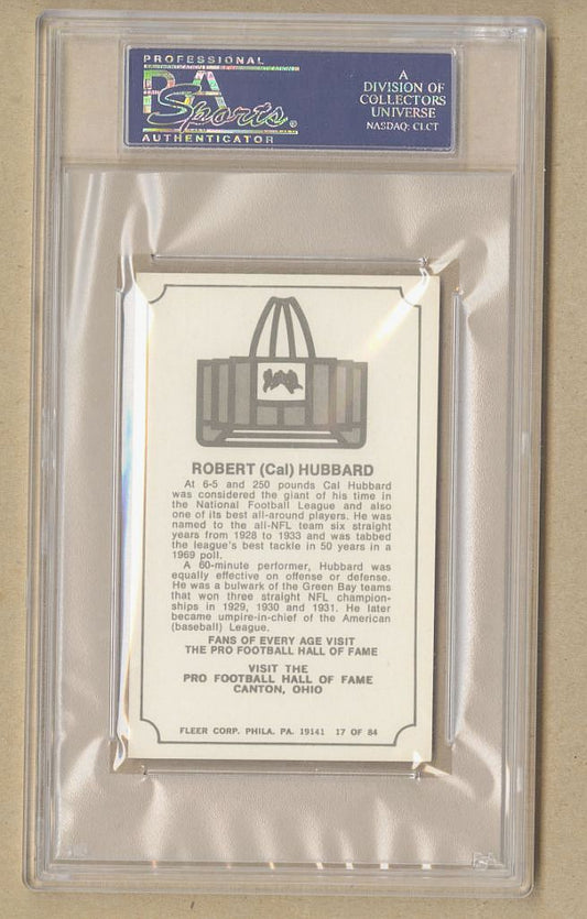 1975 Fleer Hall of Fame #17 Cal Hubbard Signed AUTO Immortal Roll Football Card PSA/DNA