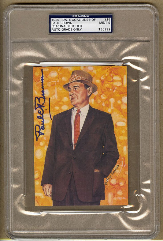 Paul Brown Goal Line Art Card Signed AUTO grade 9 Football HOF PSA/DNA
