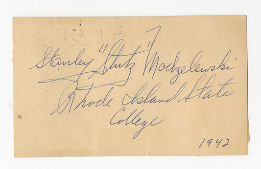 Stanley Stutz Modzeleski Rhode Island NY Knicks Baltimore Bullets Signed AUTO GPC D. 1975