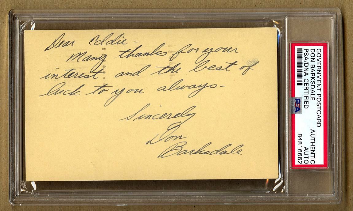 Don Barksdale Signed AUTO letter postmarked 1947 GPC Basketball HOF PSA/DNA