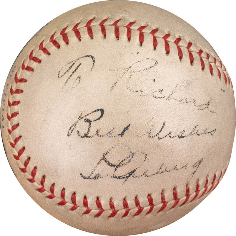 Lou Gehrig Single Signed AUTO Official A.L. Baseball NY Yankees HOF - PSA/DNA & JSA LOA