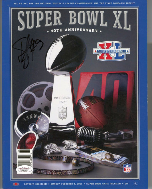 TROY POLAMALU Steelers vs. Seahawks Signed Auto Super Bowl XL Program JSA COA