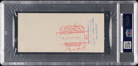 George Weiss Baseball HOF Signed AUTO Personal Check PSA/DNA NM-MT 8