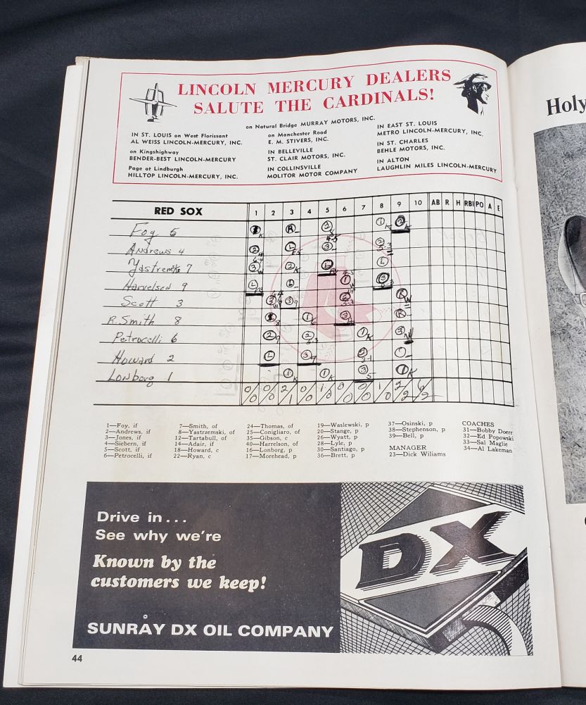 1967 World Series Program & Ticket Stub Game 5 Cardinals vs. Red Sox Plus Bonus