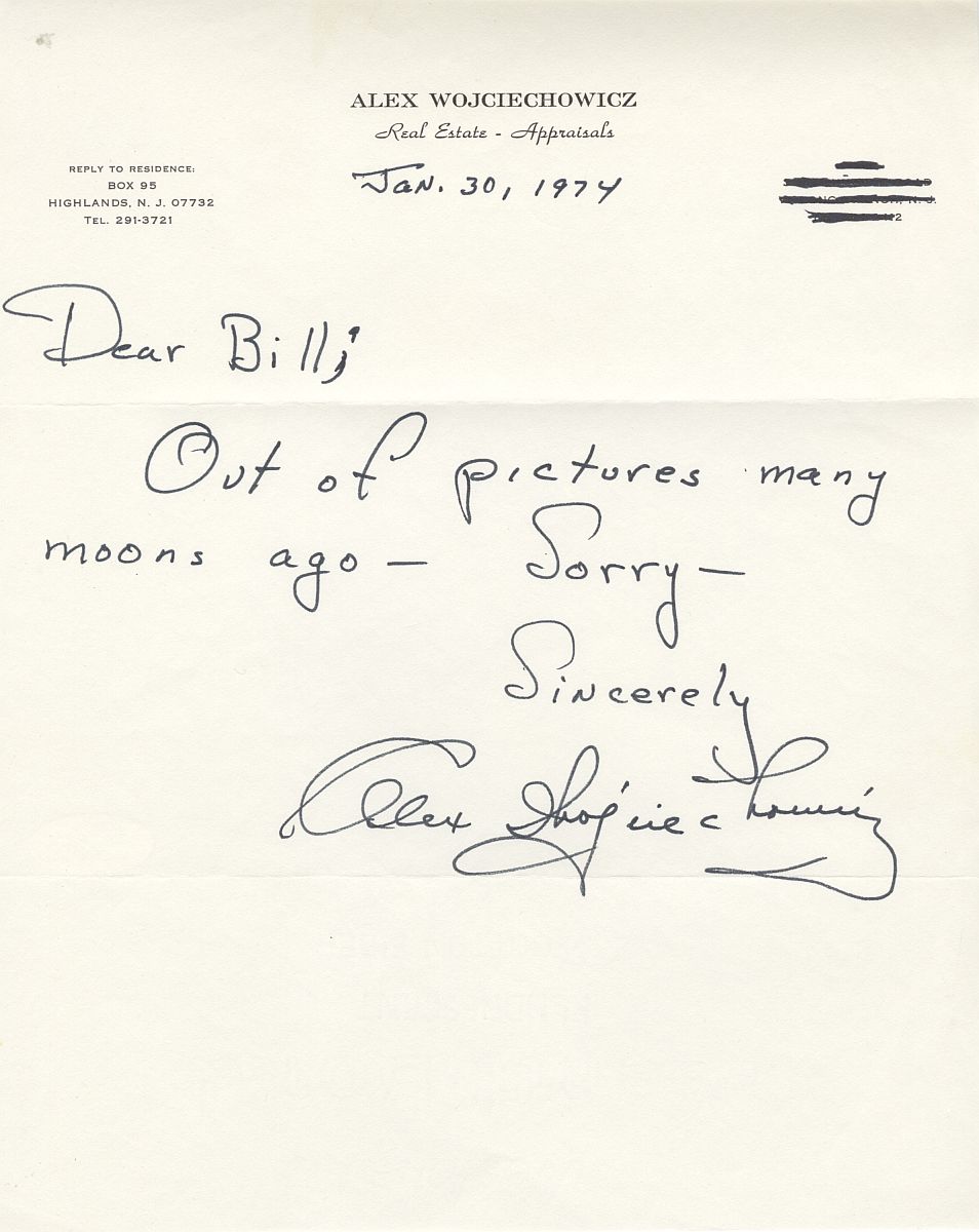 Alex Wojciechowicz signed autographed handwritten letter Detroit Lions Pro Football HOF JSA COA