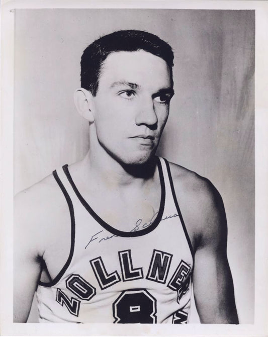 Fred Schaus Signed AUTO 8x10 Ft. Wayne Zollner Pistons Team Issued Photo