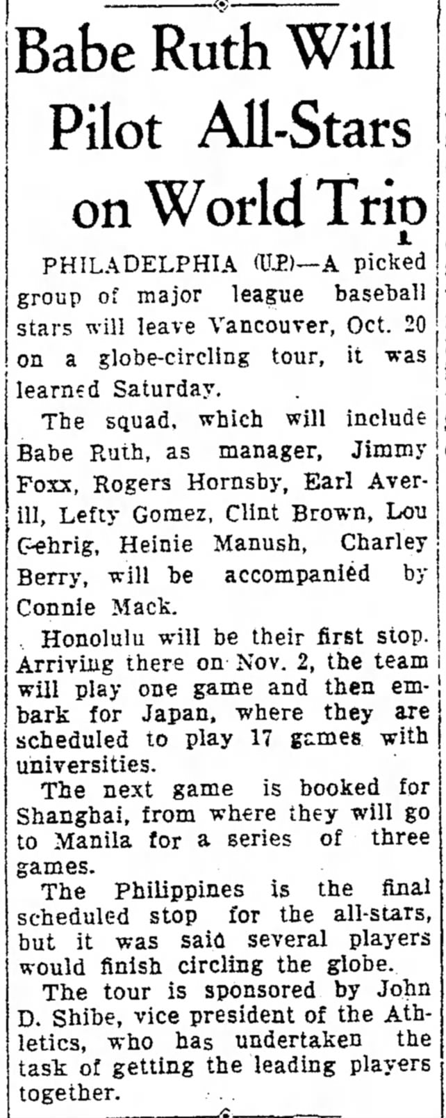 1934 Lefty Gomez Signed Tour Of Japan Baseball Contract - The Only One Known