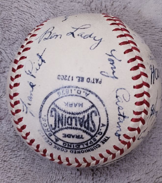 1945 Toronto Maple Leafs Team Signed AUTO Baseball with Woody Crowson D.1947 PSA/DNA LOA