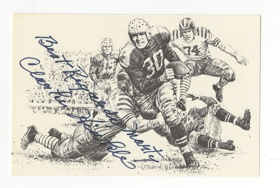 Clarke Hinkle Signed AUTO Pro Football Hall of Fame Postcard Green Bay Packers