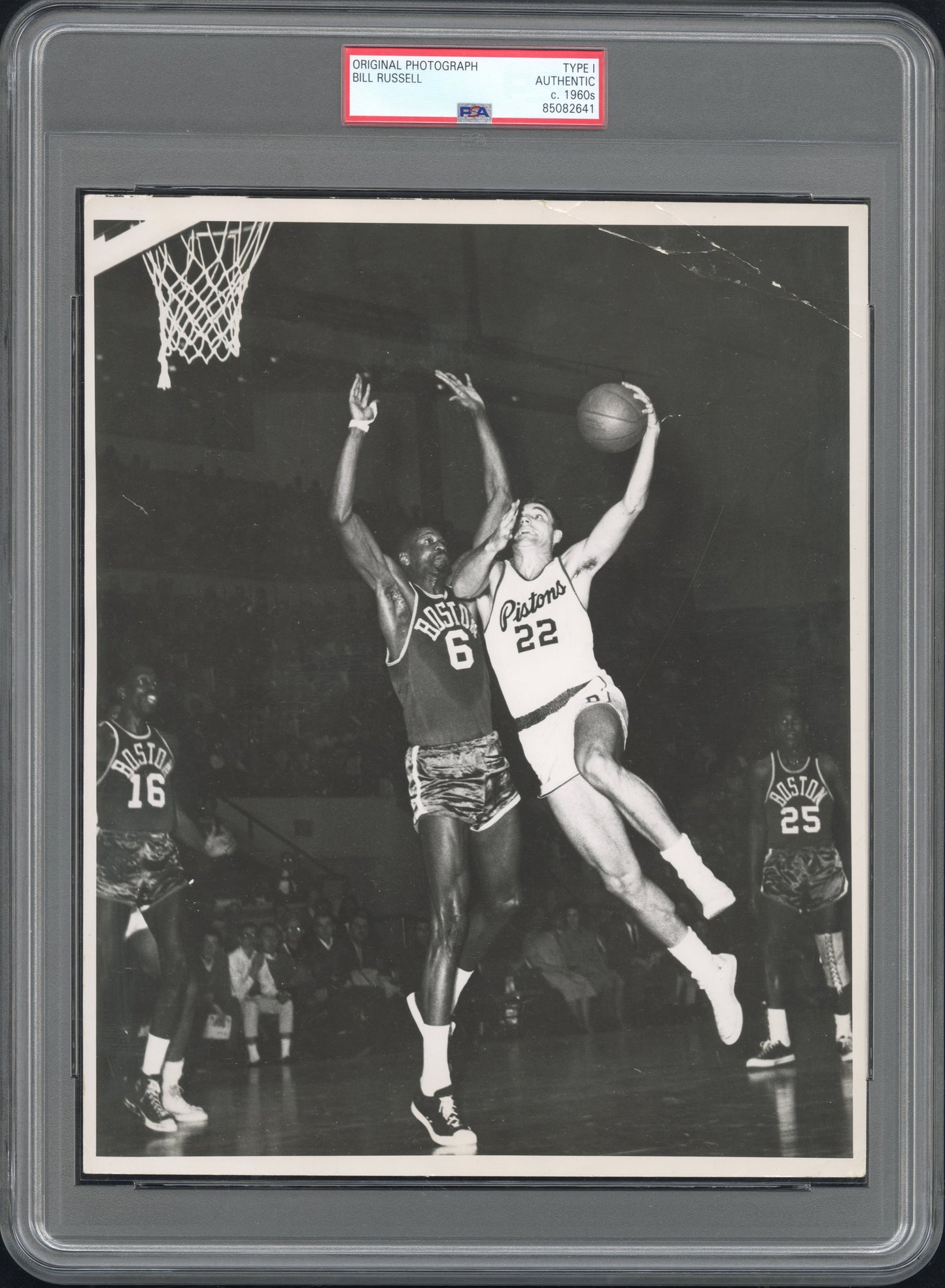 Bill Russell Celtics vs Dave DeBusschere Pistons Original TYPE 1 Photo PSA/DNA