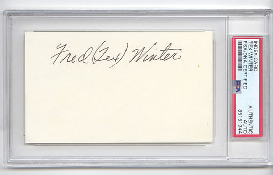 Fred Tex Winter Signed AUTO 3x5 Index Card Basketball HOF Triangle Offense PSA/DNA