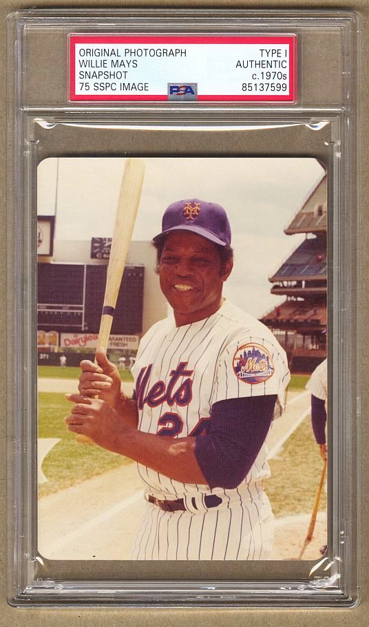 Willie Mays 1975 SSPC Samples #NNO Baseball Card Image Original TYPE 1 Photo PSA/DNA