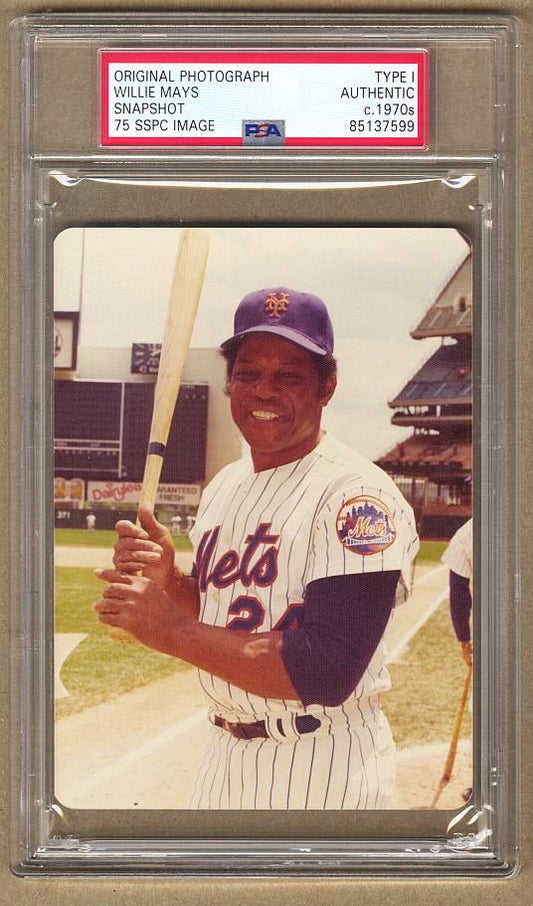 Willie Mays 1975 SSPC Samples #NNO Baseball Card Image Original TYPE 1 Photo PSA/DNA