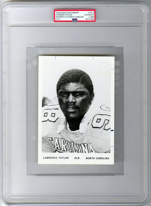 1980 Lawrence Taylor University of North Carolina Football Team Issued Photo PSA/DNA