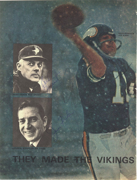 Jim Finks Bud Grant & Joe Kapp Vikings Legends Signed AUTO Sport Magazine PSA/DNA LOA