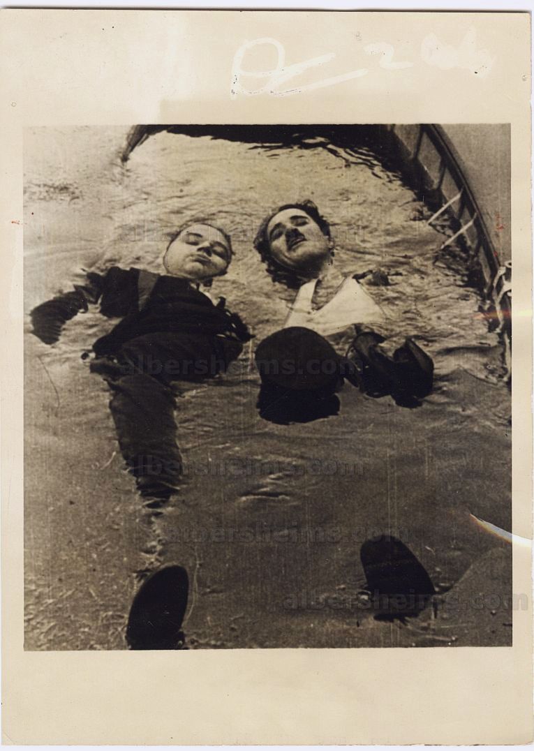 1914 Charlie Chaplin & Fatty Arbuckle 1927 TYPE 2 Original Photo of The Silent Era's Biggest Movie Stars