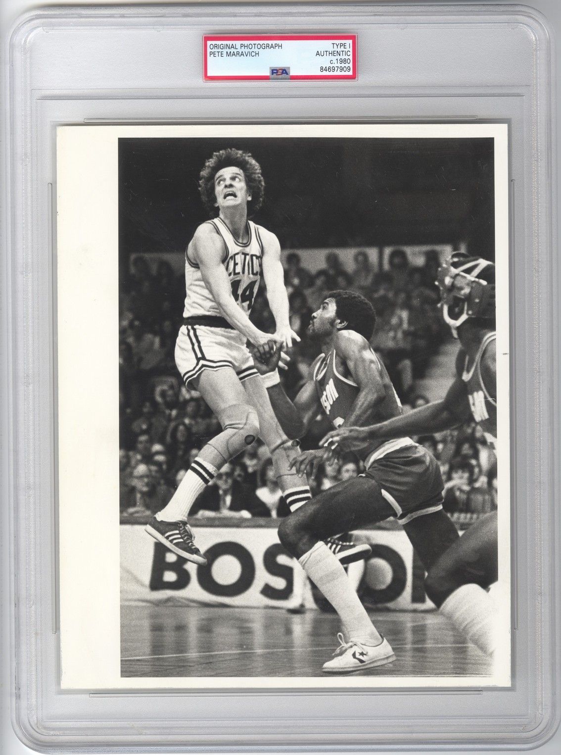 1980 Pistol Pete Maravich Boston Celtics vs. Houston Rockets Original TYPE 1 Photo PSA/DNA