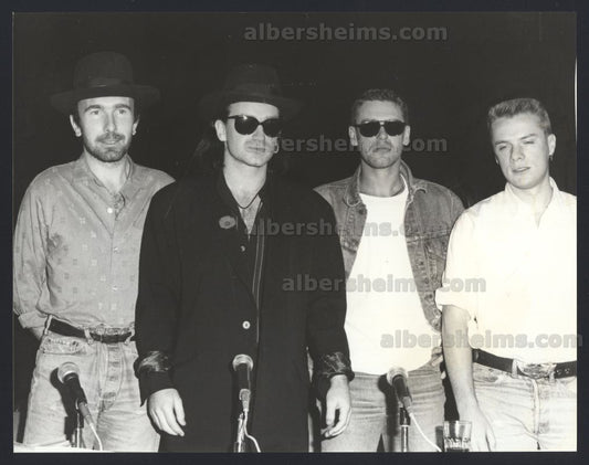 1987 Original TYPE 1 Photo of the Legendary Rock n' Roll HOF Band U2 Press Conference