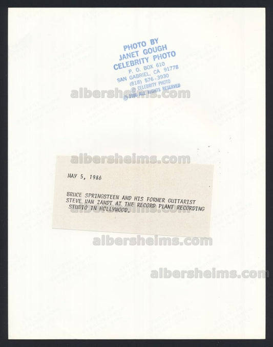 1986 Bruce Springsteen & Stevie Van Zandt Original TYPE I photo