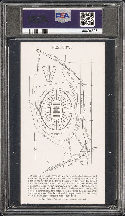 1987 SUPER BOWL XXI TICKET STUB 21 NY Giants 39 vs Denver Broncos 20 MVP Phil Simms PSA 6