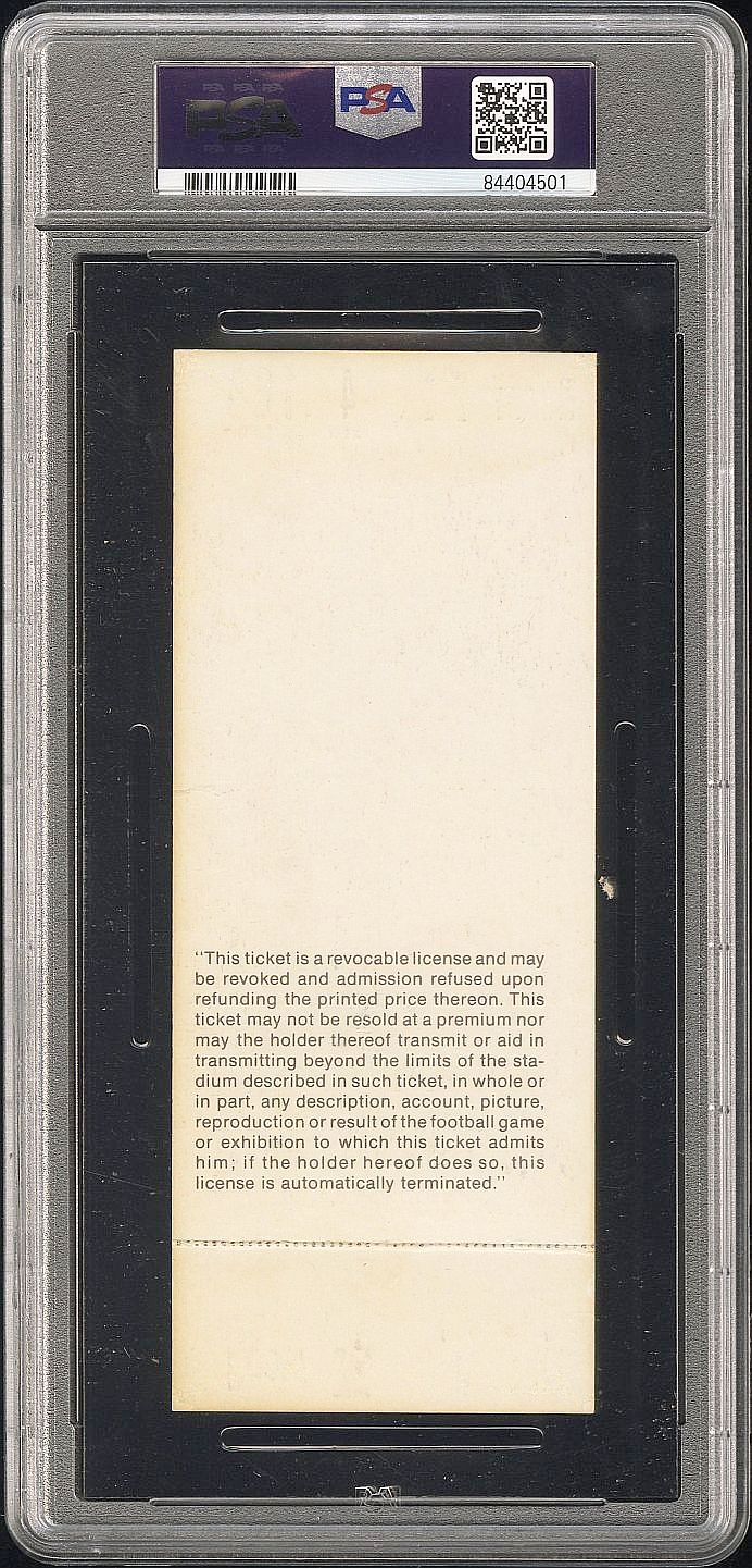 1974 SUPER BOWL 8 VIII FULL TICKET PSA 5 MIAMI DOLPHINS v MINNESOTA VIKINGS - Larry Csonka MVP