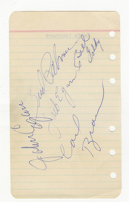 Early 1960s New York Knicks Multi Signed AUTO album page /w Carl Braun Basketball HOF