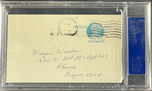 Mickey Mantle Signed AUTO Government Postcard GPC Yankees PSA/DNA