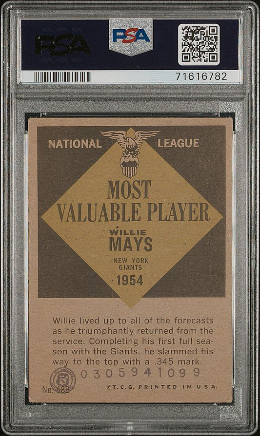 1961 Topps #482 Willie Mays Signed AUTO PSA/DNA baseball card