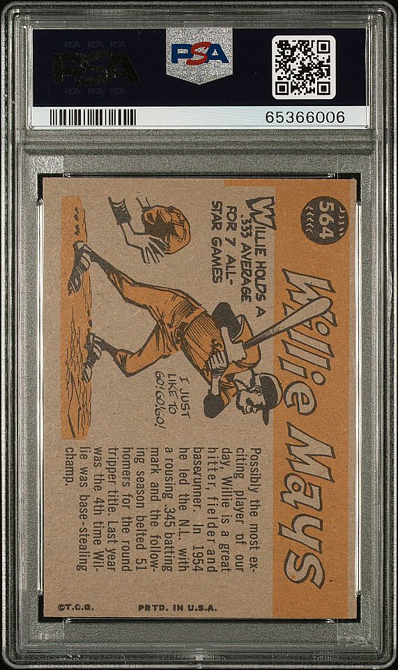 1960 Topps #564 Willie Mays PSA 6 EX-MT Signed PSA/DNA AUTO Grade 8