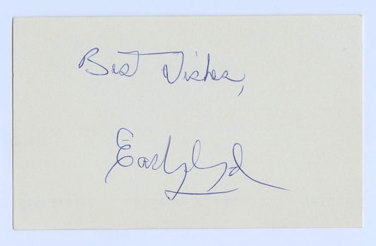 Earl Lloyd Basketball HOF 1st African-American to Play in NBA Game Signed AUTO 3x5 index card