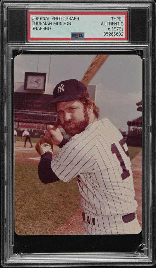 1974 1975 Thurman Munson Original TYPE I Photo Snapshot New York Yankees PSA/DNA