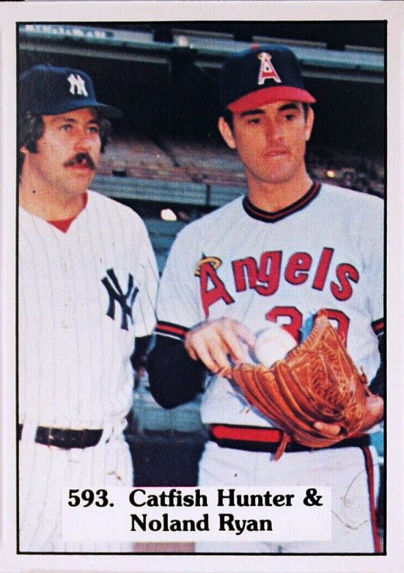 Catfish Hunter & Nolan Ryan 1975 SSPC Baseball Card #593 Image Original TYPE 1 Photo PSA/DNA