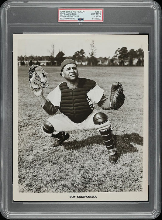 Roy Campanella Original Type III Photo used for 1958 Bell Brand Baseball Card PSA/DNA