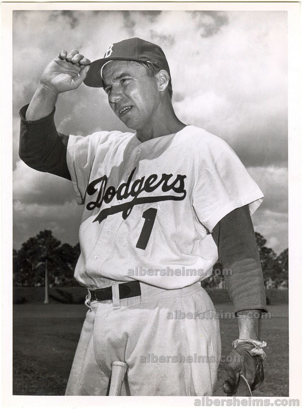 1956 Pee Wee Reese Brooklyn Dodgers Crystal Clear TYPE 1 Photo