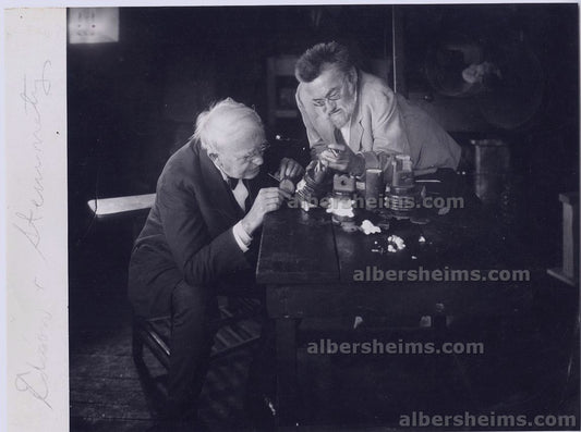 1922 Thomas Edison Electrical Genius & Charles Steinmetz "The Wizard of Schenectady" Working in the Lab Original photo