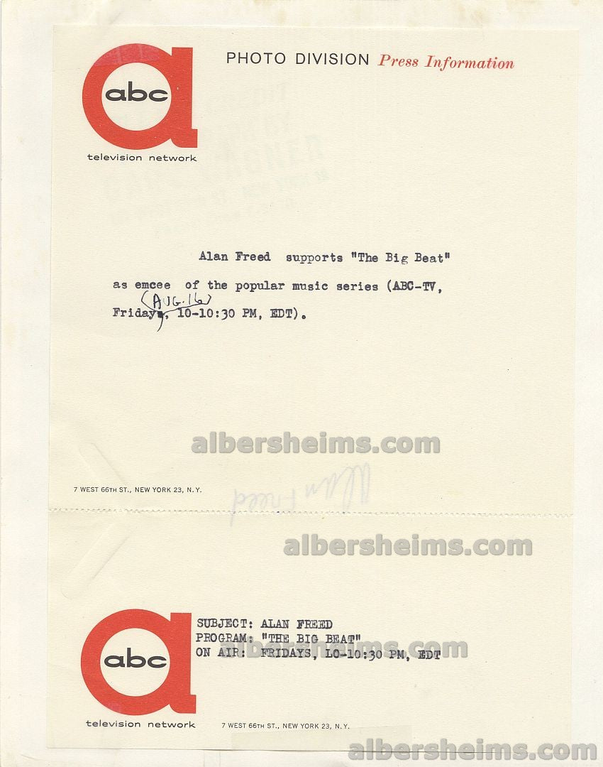 Alan Freed "Mr. Rock 'N Roll" D.J. Payola Scandal Original 1950s TYPE I Photo