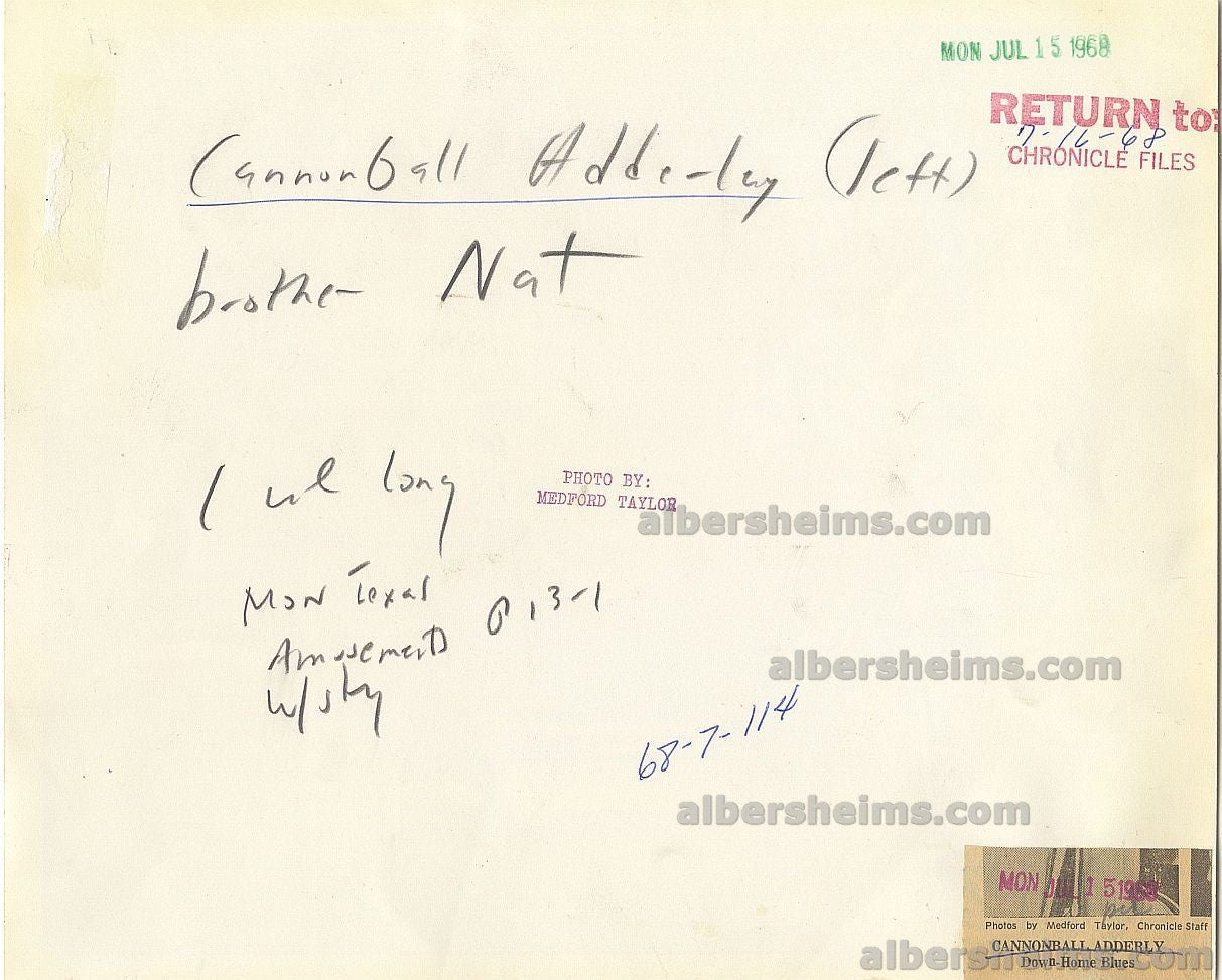 Cannonball Adderley Jazz Legend Miles Davis Sextet 1968 Original TYPE I Photo