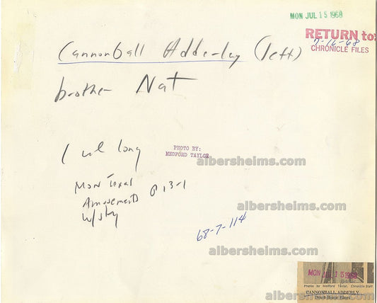 Cannonball Adderley Jazz Legend Miles Davis Sextet 1968 Original TYPE I Photo