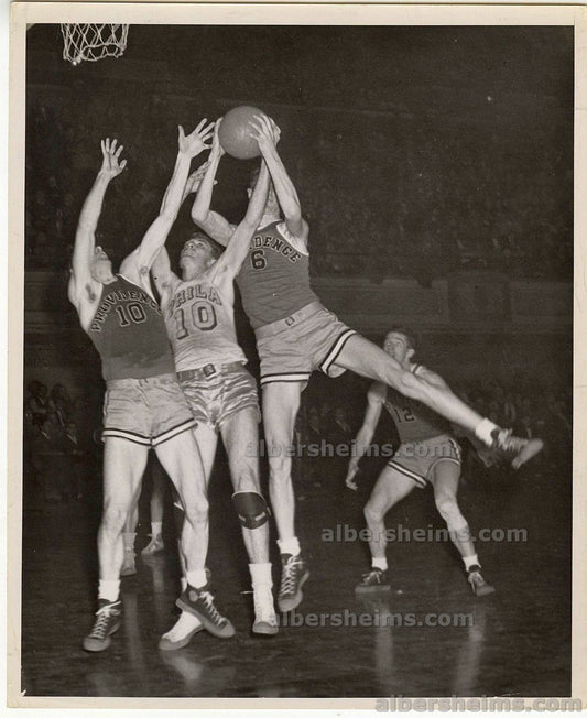 1948-49 Jumpin' Joe Fulks Philadelphia Warriors vs Providence Steamrollers Original TYPE I Photo