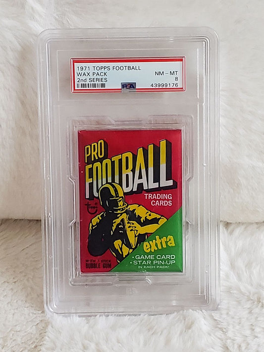 1971 Topps Football 2nd Series Unopened Wax Pack PSA 8 NM-MT Bradshaw Greene Rookie Card Year