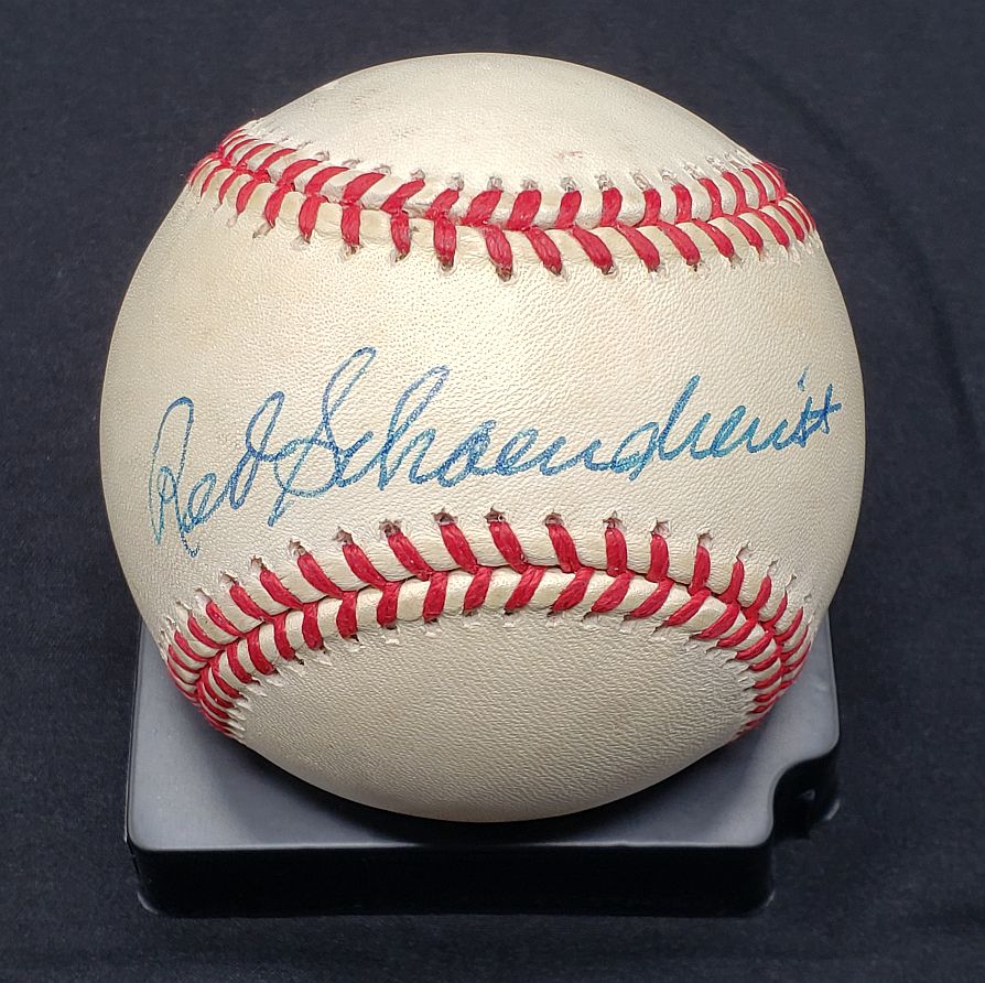Red Schoendienst Single Signed AUTO ONL Baseball HOF St. Louis Cardinals JSA COA