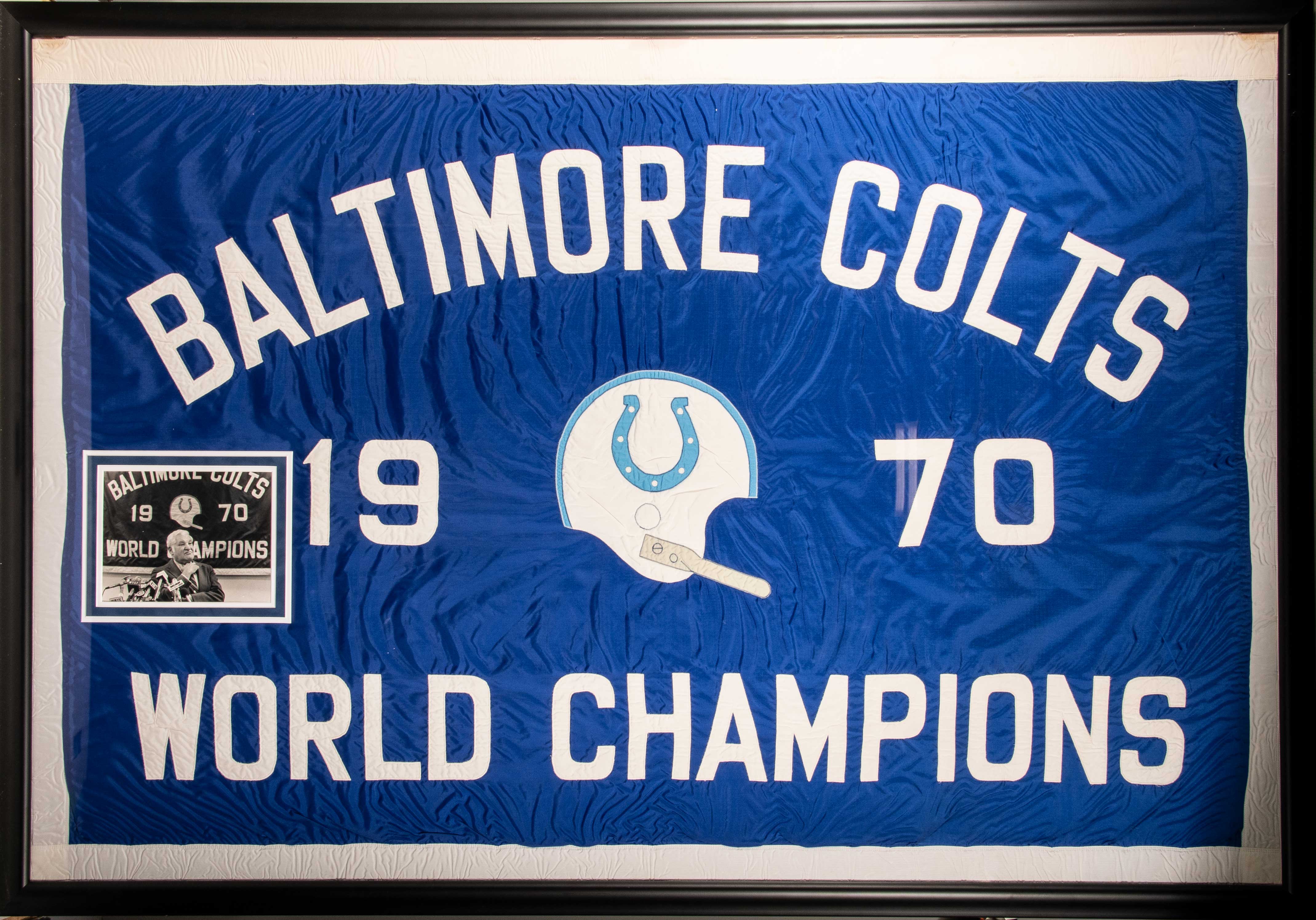1970 Baltimore Colts World Champions Banner that Flew Over Memorial St ...