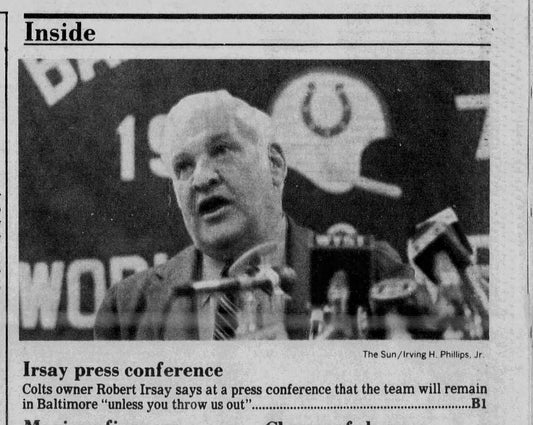 1970 Baltimore Colts World Champions Banner that Flew Over Memorial Stadium PHOTO MATCHED