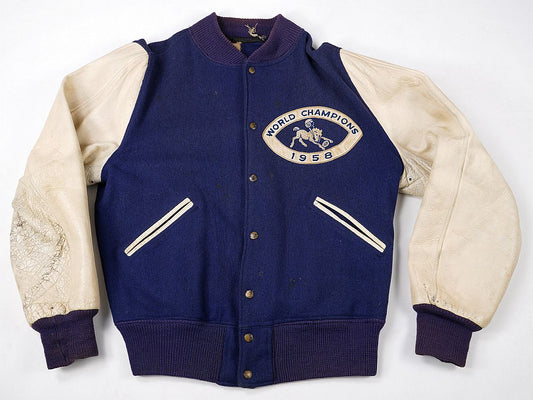 1958 Baltimore Colts NFL World Championship Bomber Jacket Player Awarded & Owned