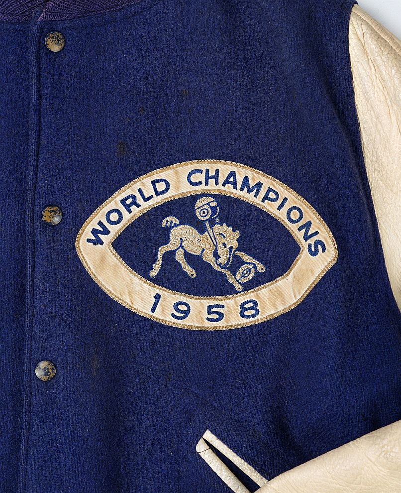 1958 Baltimore Colts NFL World Championship Bomber Jacket Player Awarded & Owned
