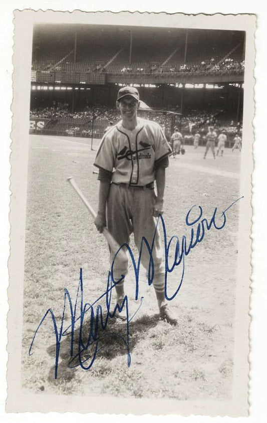 1940s Marty Marion St. Louis Cardinals Signed AUTO Original TYPE I photo snapshot