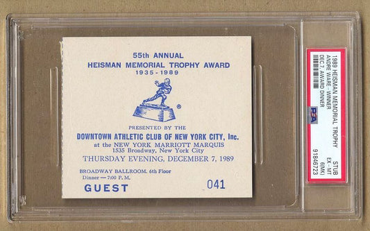 1989 Heisman Memorial Trophy Ticket Stub - Andre Ware Winner PSA POP 1